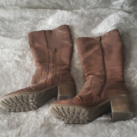 Amazon.com | BareTraps AUTUMN WC Womens Boots Cognac Size 6  Baretraps  knee high leather brown boots
